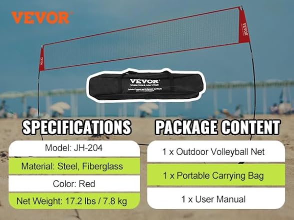 Freestanding Volleyball Training Net for Indoor