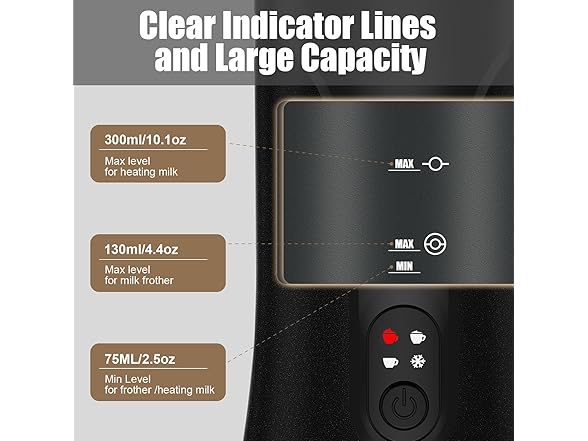 4-in-1 Milk Frother and Steamer (Black)