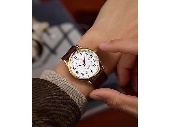 Timex Mens Easy Reader Watch Brown White