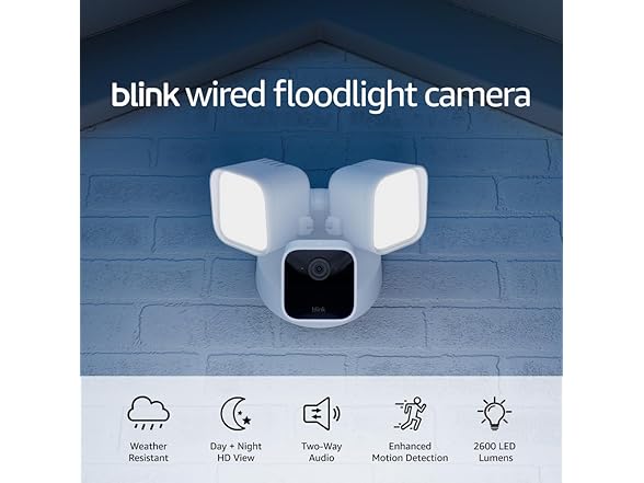 (NEW) Blink Wired Floodlight Camera (1st Gen) – Smart security camera