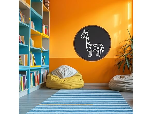 Sunnydaze Round Magnetic Chalkboard