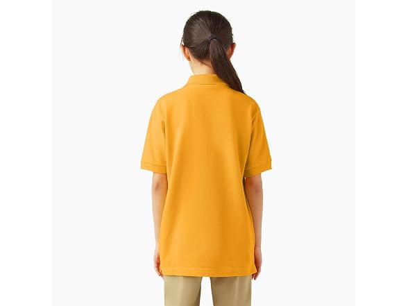 Dickies Boys (XXS) Short Sleeve Pique Polo Gold
