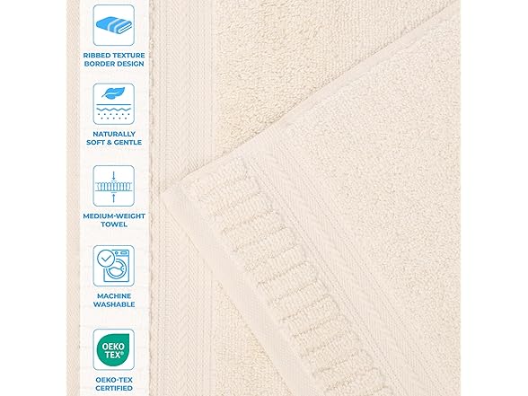 Superior 6PC Venice Zero Twist Cotton Towels