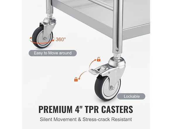 Medical Cart, 2-Layer Stainless Steel Cart 220