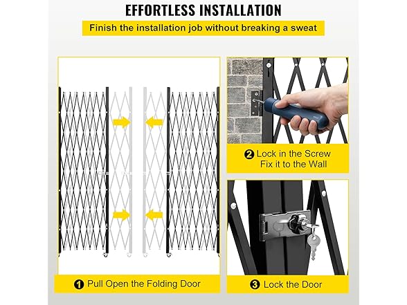 VEVOR Double Folding Security Gate, 6-1/2' H x 12' W