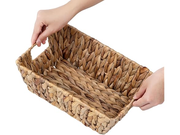 Suptinwear Wicker Storage Basket with Liner and Handles