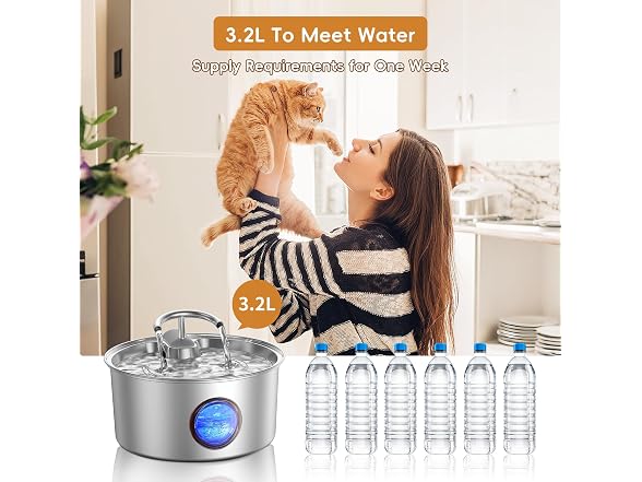 tomxcute Tomxcute Cat Water Fountain Stainless