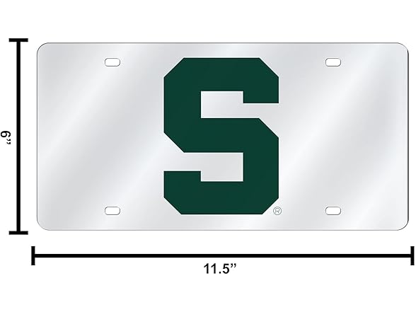 MSU Spartans License Tag Silver