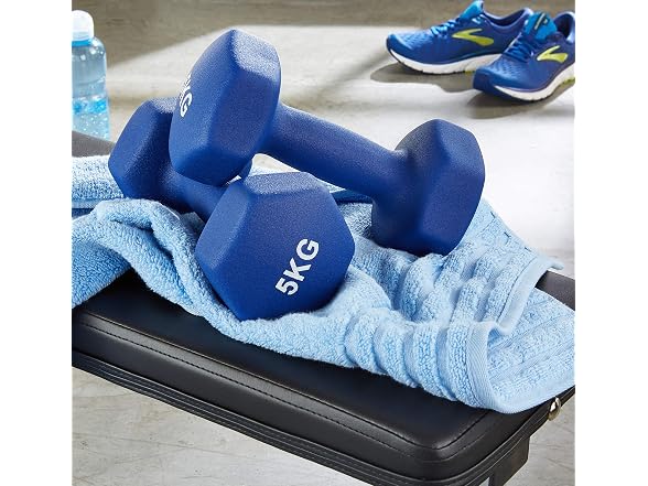 Amazon Basics Neoprene Dumbbell Pair, 10 kg, Blue