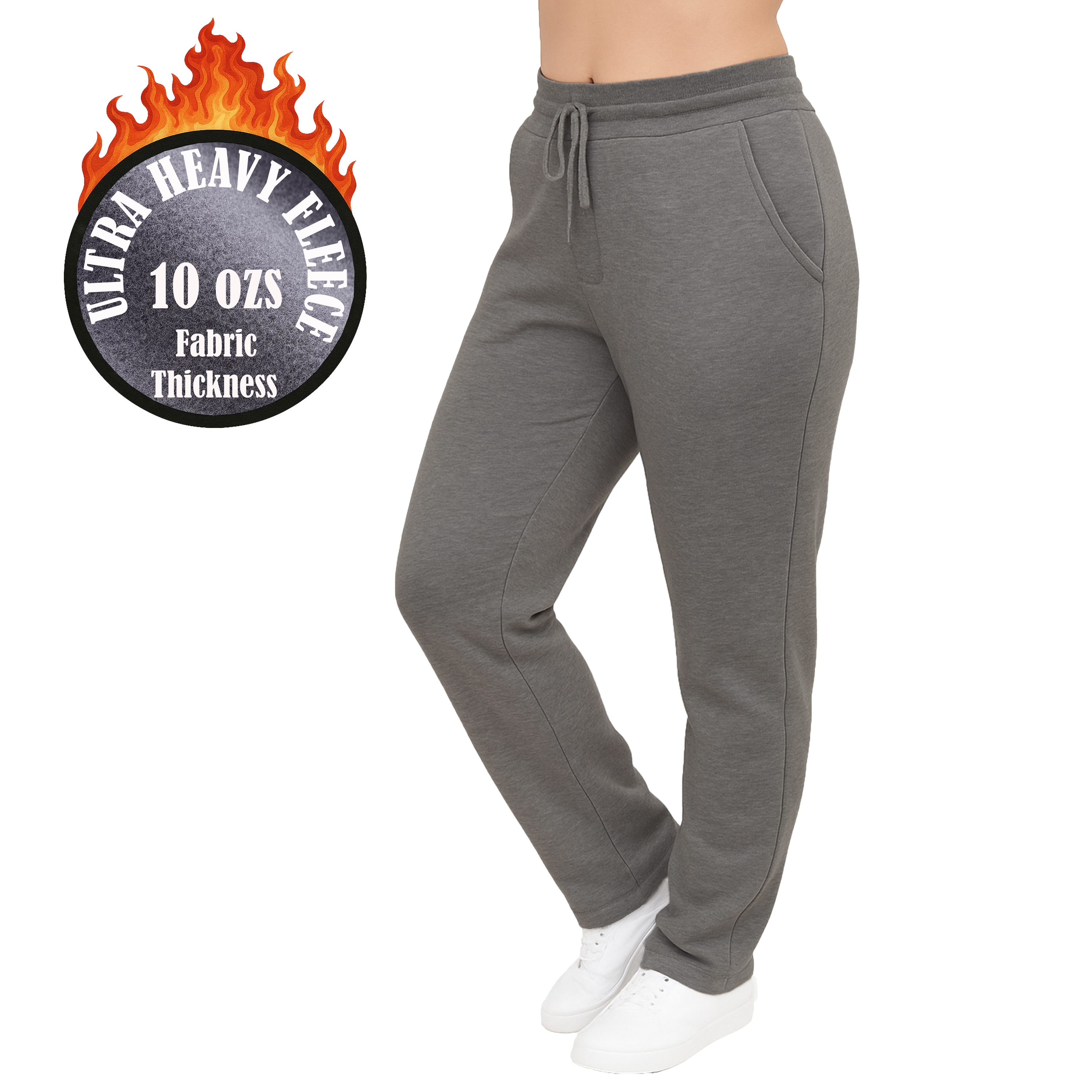 Womens Heavyweight Fleece-Lined Sweatpants (1 or 2pk) - Gallery 20