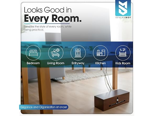 SenlanMot Wooden Cable Management Box