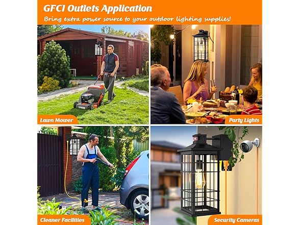 Kondras 18inch Porch Light with GFCI Outlets - Gallery 7