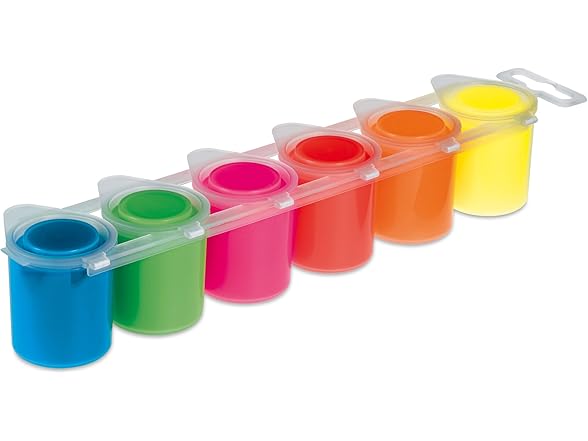 PRiMO Premium Tempera Paint Pot Set, 6-Color Fluorescent
