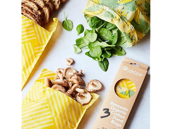 36 Pack Beeswax Organic Cotton Food Bags