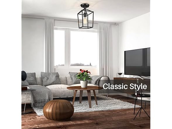 BesLowe 2Pk Semi Flush Ceiling Light Fixtures, Black