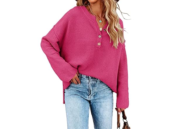 Women’s Oversized V Neck Knit Sweater