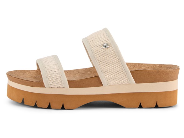 Floopi Womens Ribbed Knit Wedge Slide