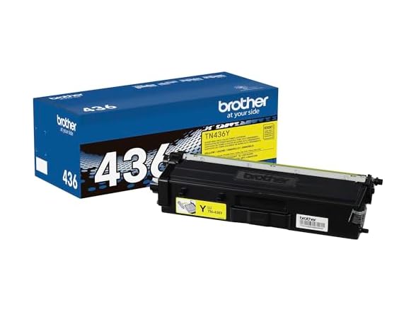 Brother Genuine Super High Yield Toner Cartridge, TN436Y, Replacement Yellow Toner, Yield up to 6,500 Pages, Amazon Dash Replenishment Cartridge (Open Box)