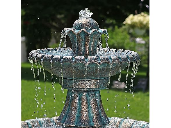 Sunnydaze Nouveau 2-Tier Outdoor Water Fountain 41 Inch