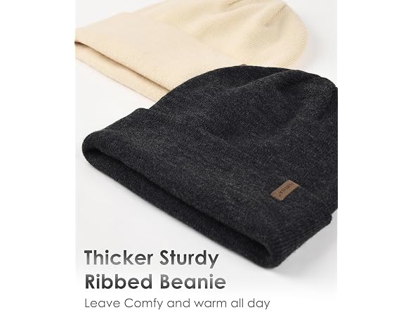 Furtalk Unisex (OS) Cuffed Beanie Thick Double Cap