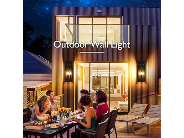 BesLowe 19” Large Outdoor Wall Light, 3-Light Exterior Porch Sconce, Black