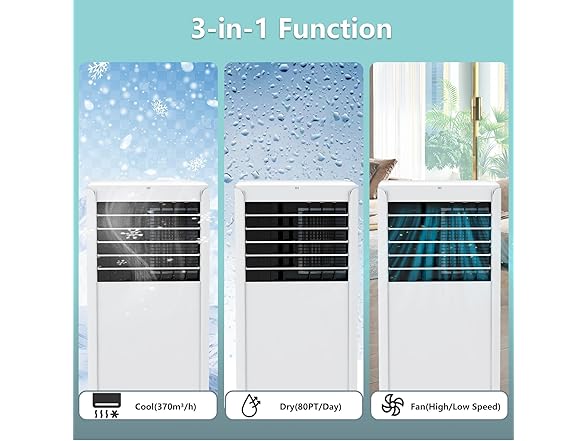 ChicHabitat 8000 BTU Portable Air Conditioner- 450 SqFt