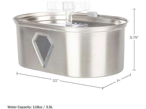 PETMAKER Cat Water Fountain - Stainless Steel