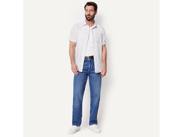 Amazon Essentials Men Short Sleeve Linen Shirt
