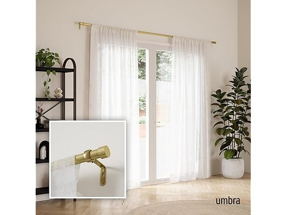 Umbra Cappa Curtain Rod, 66 to 120 Inches