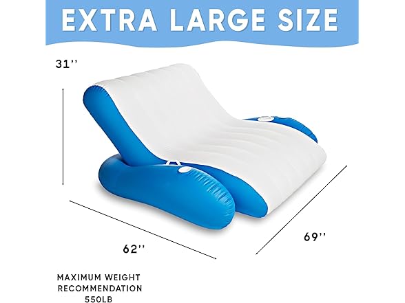 Zone Tech Inflatable Pool Floats Adults, Recliner Float