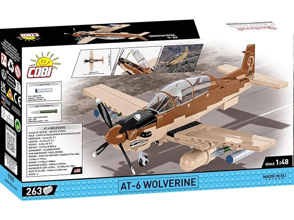 COBI Armed Forces AT-6 Wolverine (Beechcraft) Building Set, 263 Pieces