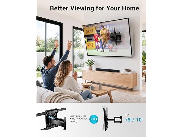BONTEC Full Motion TV Wall Mount 37-85in