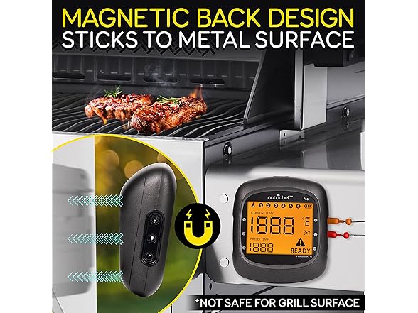 NutriChef Smart BBQ Thermometer w/ Case