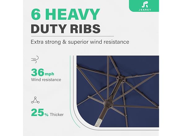 JEAREY 7.5ft Outdoor Patio Umbrella