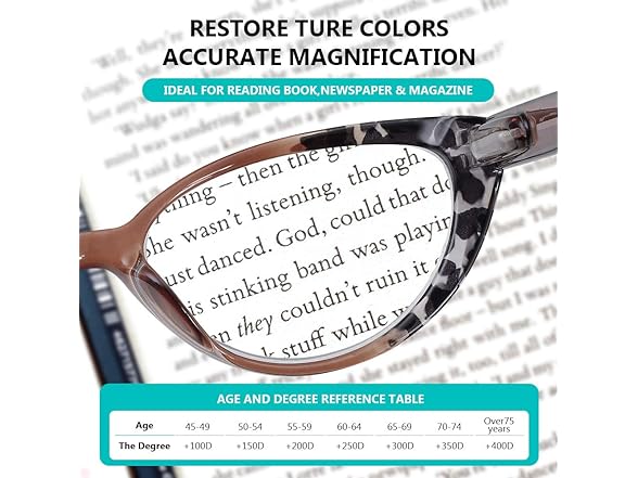 4 PACK Cat Eye Reading Glasses