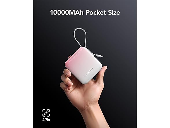 Marasone 10,000mAh 20W Portable Charger w/Built in Cable