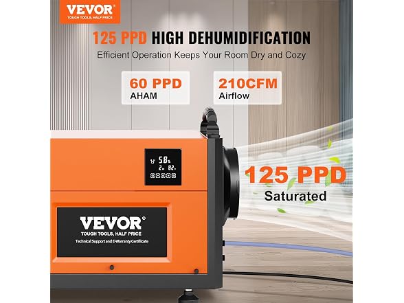 VEVOR 125 Pints Commercial Dehumidifier