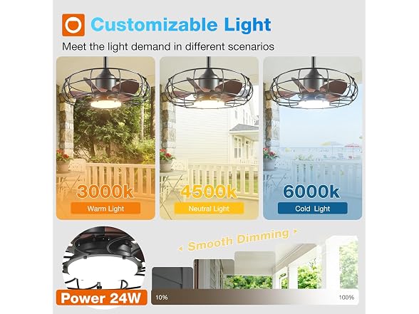 addlon 20in Outdoor Ceiling Fan IP65
