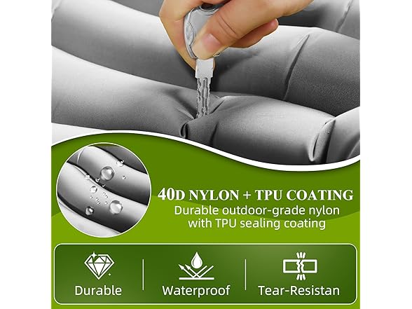 Jnconser Inflatable Sleeping Pad, Gray