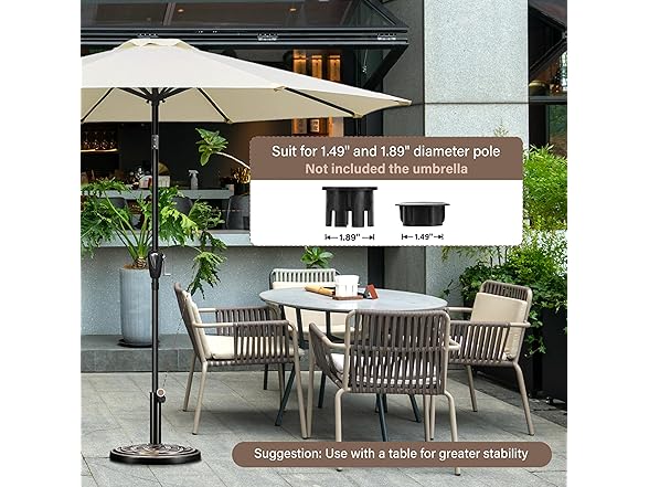 Simple Deluxe HealSmart 24.2 lbs Heavy Duty Umbrella Base