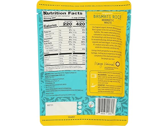MAYA KAIMAL Organic Aromatic White Basmati Rice