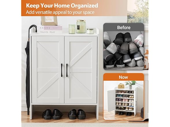 Mericonia 5-Tier Farmhouse Shoe Cabinet