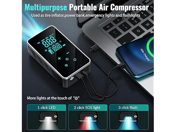 Tire Inflator Portable Air Compressor for Car Tires