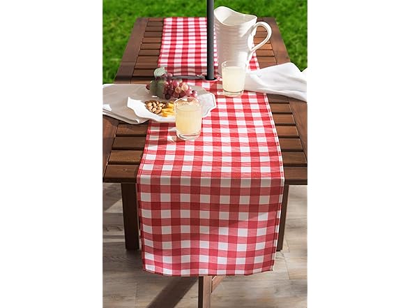 DII Red Check Outdoor Tabletop Collectio
