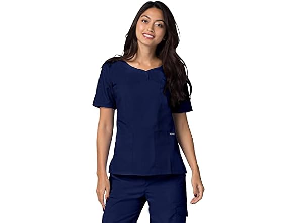 Adar Medical Uniforms Women (M) V-neck Scrub Top