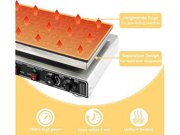 PrecisionAuto Commercial Mini Dutch Pancake Maker