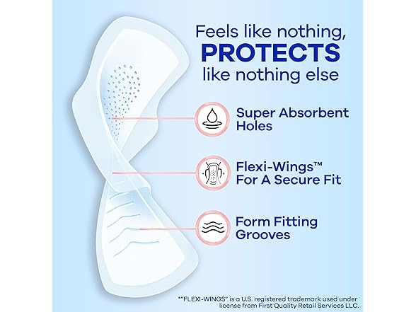 Always Infinity Feminine Pads for Women, Size 1 