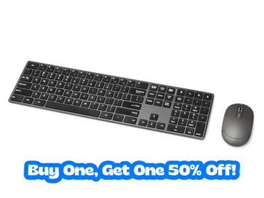 $19.99, Was $29.99, 33% Off! Amazon Basics Premium Wireless Keyboard and Mouse dealfomo