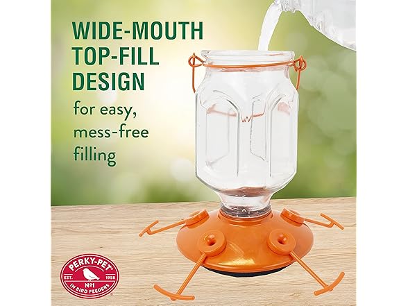 Perky-Pet 9113-2 Top-Fill Glass Oriole Feeder