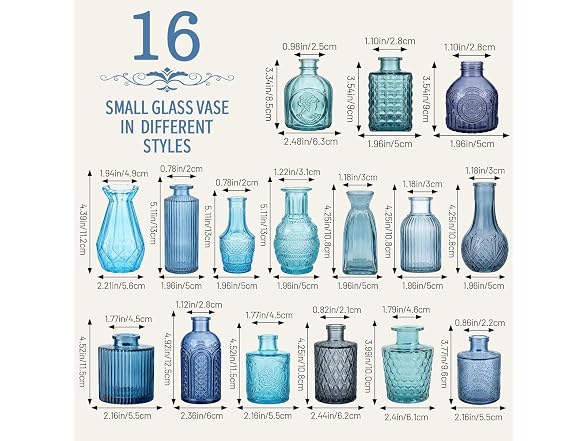 32 PCS Assorted Vintage Bud Vases